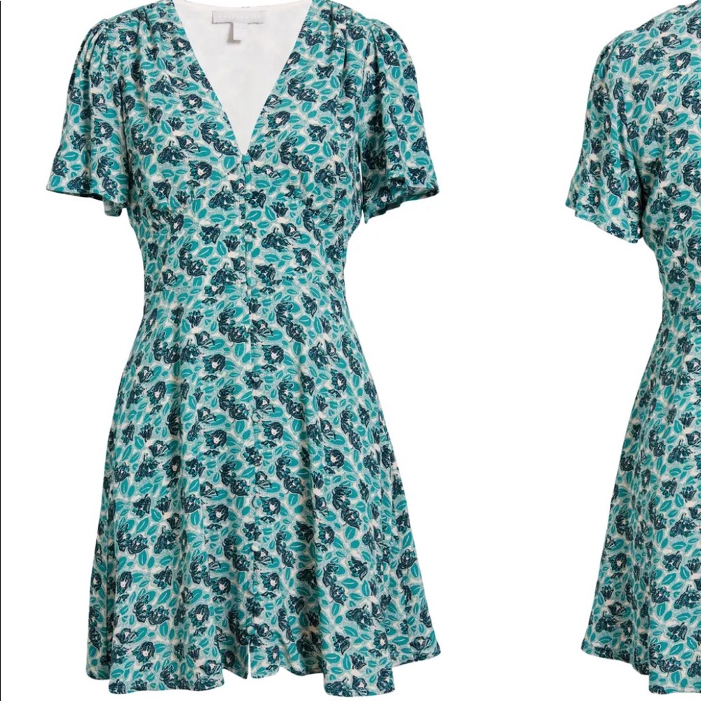 Front Button Minidress CHELSEA28 in Given Floral